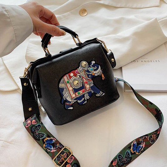 Embroidered Elephant Ethnic Sling Bag