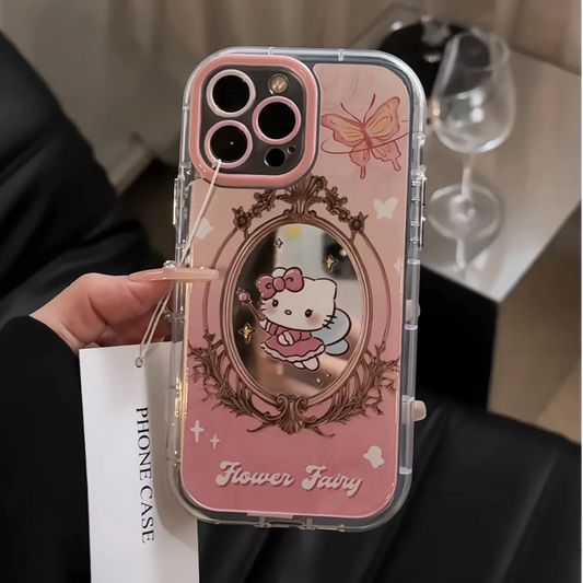 HiPookies™ Mirror Cream Hello Kitty Case For iPhone 16 Series
