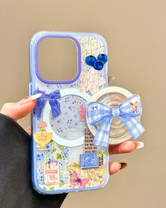 Vintage Blue Bow Case