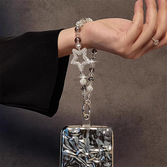 Shining Star Short Water Diamond Balls Phone Charm Chain