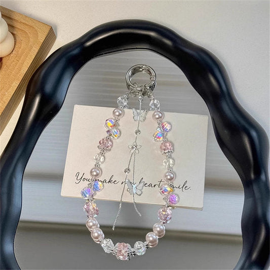Luxury Sparkle Butterfly Rhinestone Bead Phone Charm Chain