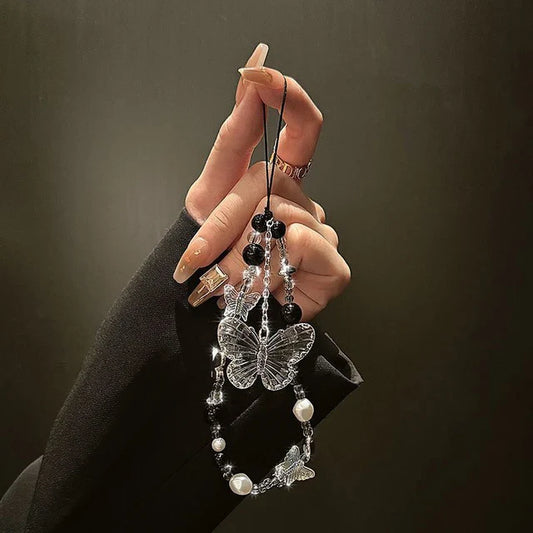 Butterfly Clear Bead Phone Charm Chain