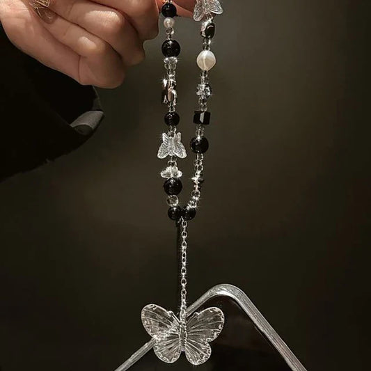 Butterfly Clear Bead Phone Charm Chain