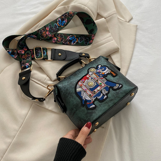 Embroidered Elephant Ethnic Sling Bag