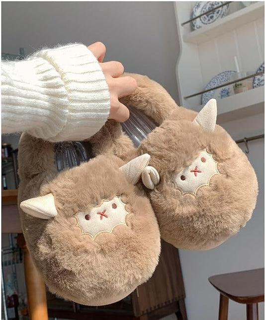 HiPookies™ Brown Sheep-Themed Cozy Slippers