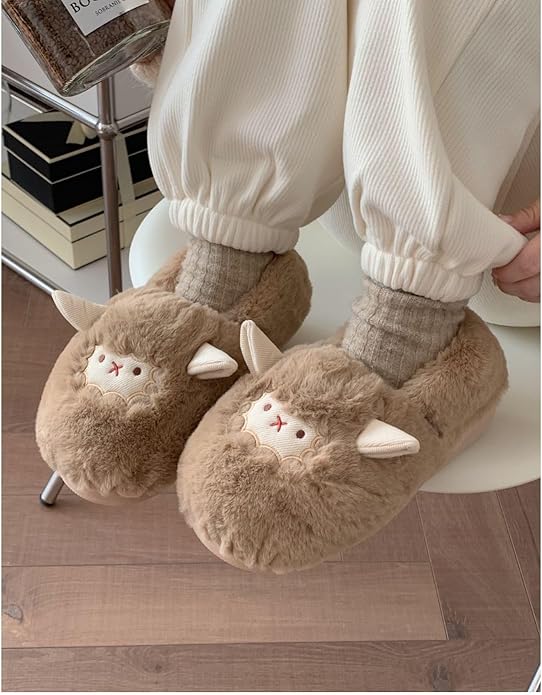 HiPookies™ Brown Sheep-Themed Cozy Slippers