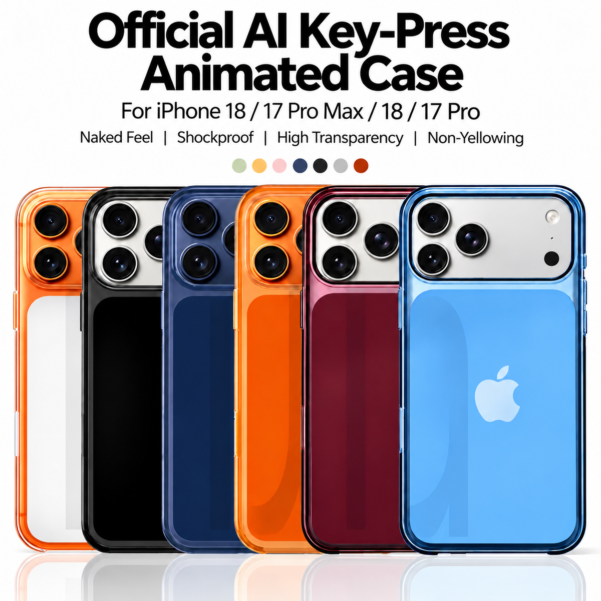 Official AI Key-Press Animated Case for iPhone 18 / 17 Pro Max / 18 / 17 Pro