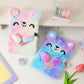 Cute Plush Bear Heart with Lock Notebook