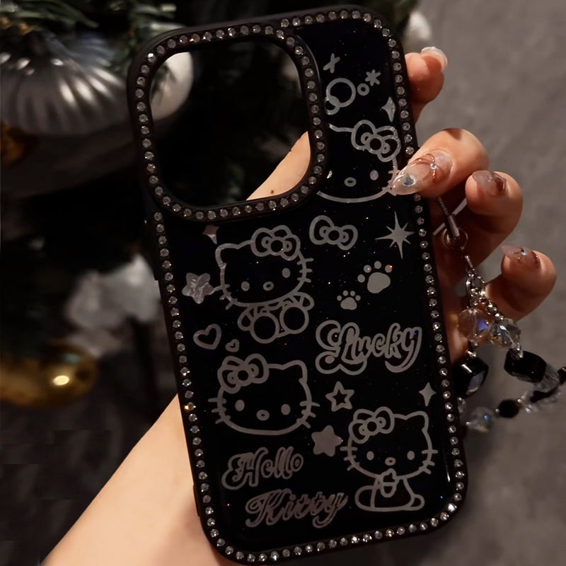iPhone Series Shiny Kitty Black Phone Case