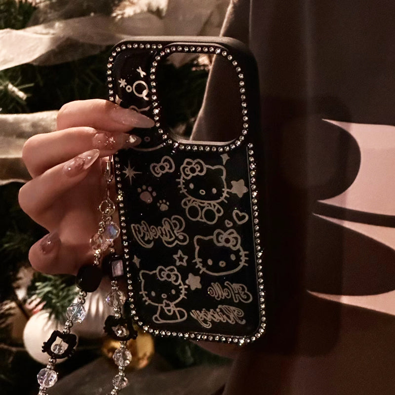 iPhone Series Shiny Kitty Black Phone Case