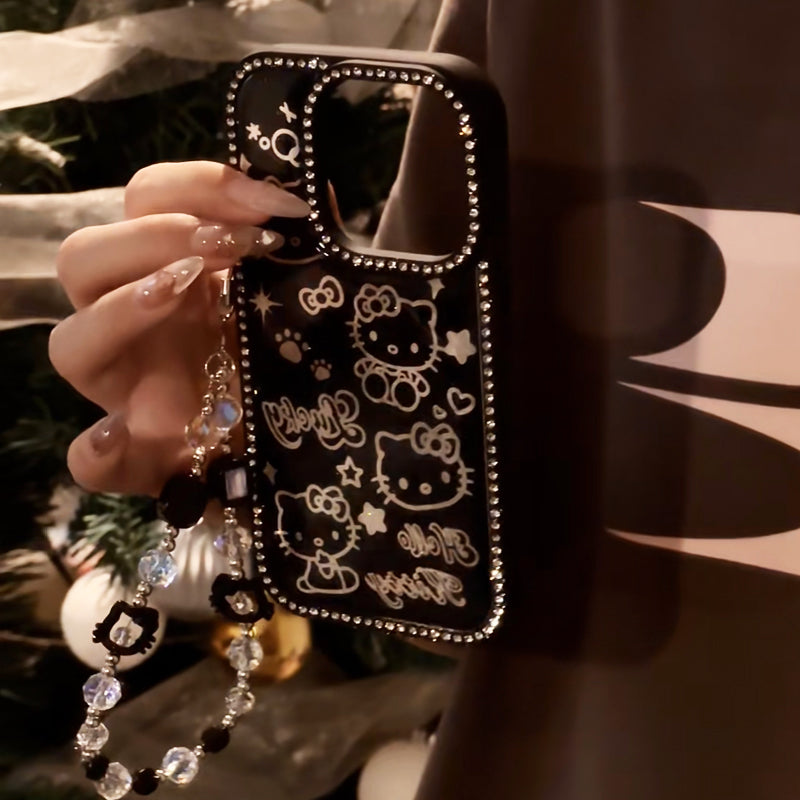 iPhone Series Shiny Kitty Black Phone Case