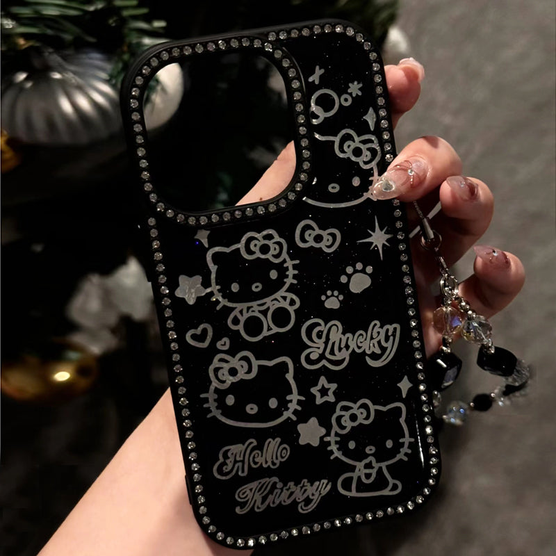 iPhone Series Shiny Kitty Black Phone Case