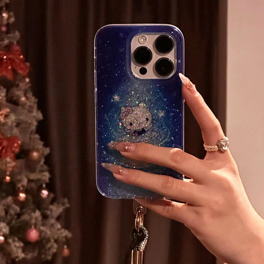 iPhone Series Kitty In Galaxy Blue Case