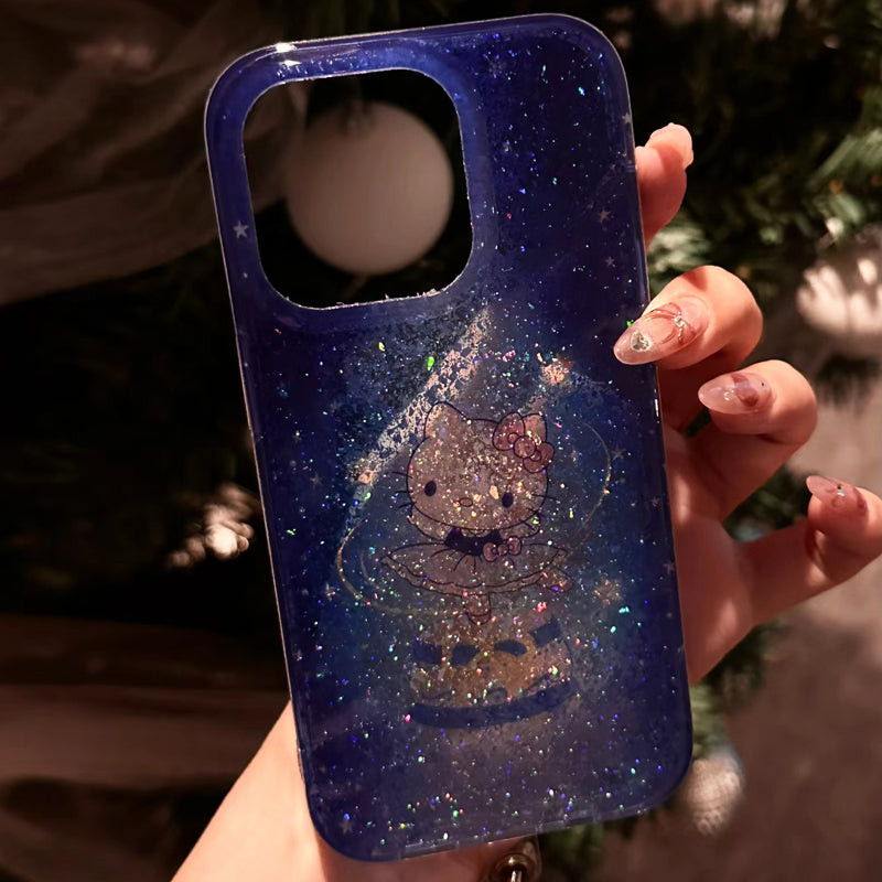 iPhone Series Kitty In Galaxy Blue Case
