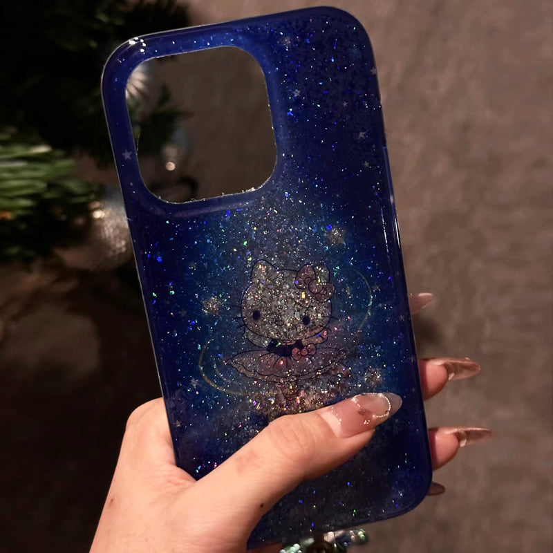 iPhone Series Kitty In Galaxy Blue Case