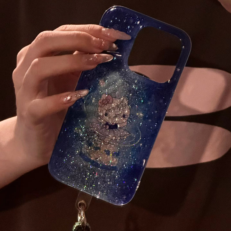 iPhone Series Kitty In Galaxy Blue Case
