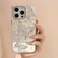 iPhone Series White Peal & Shell Silver Butterfly Phone Case