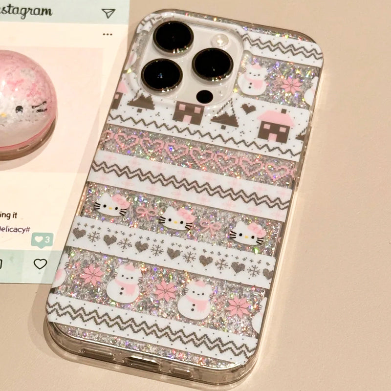iPhone Series Glittery Christmas Pattern Case