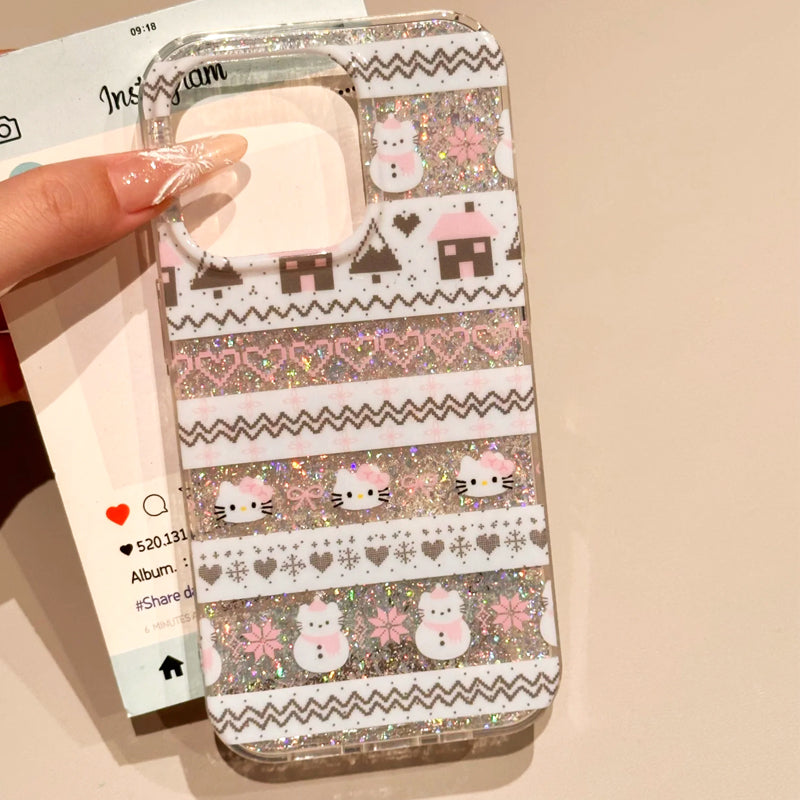 iPhone Series Glittery Christmas Pattern Case