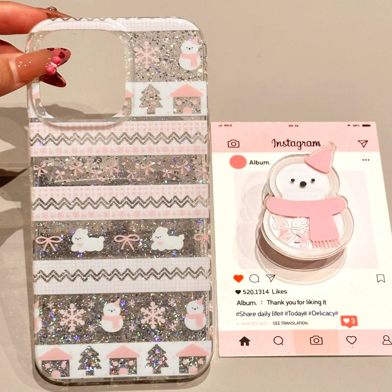 iPhone Series Glittery Christmas Pattern Case