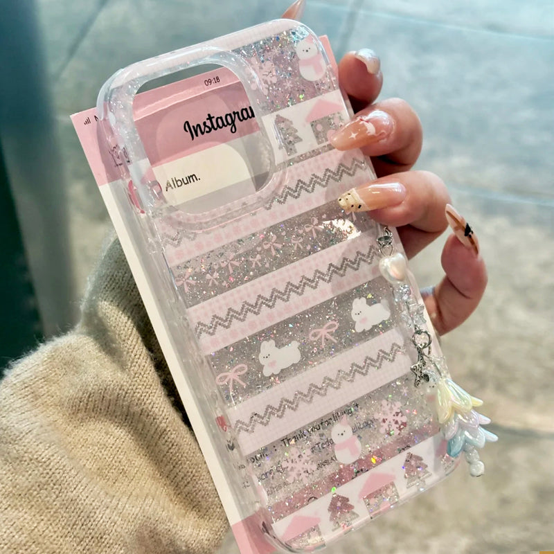 iPhone Series Glittery Christmas Pattern Case