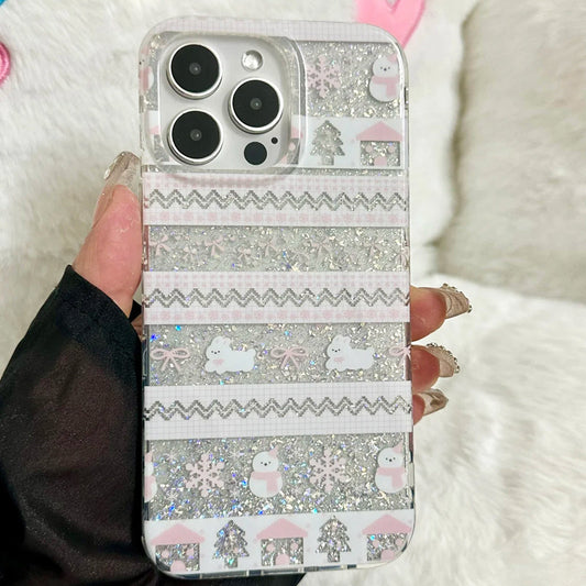 iPhone Series Glittery Christmas Pattern Case