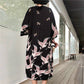Women Haori Yukata Swan Print Kimono Shirt