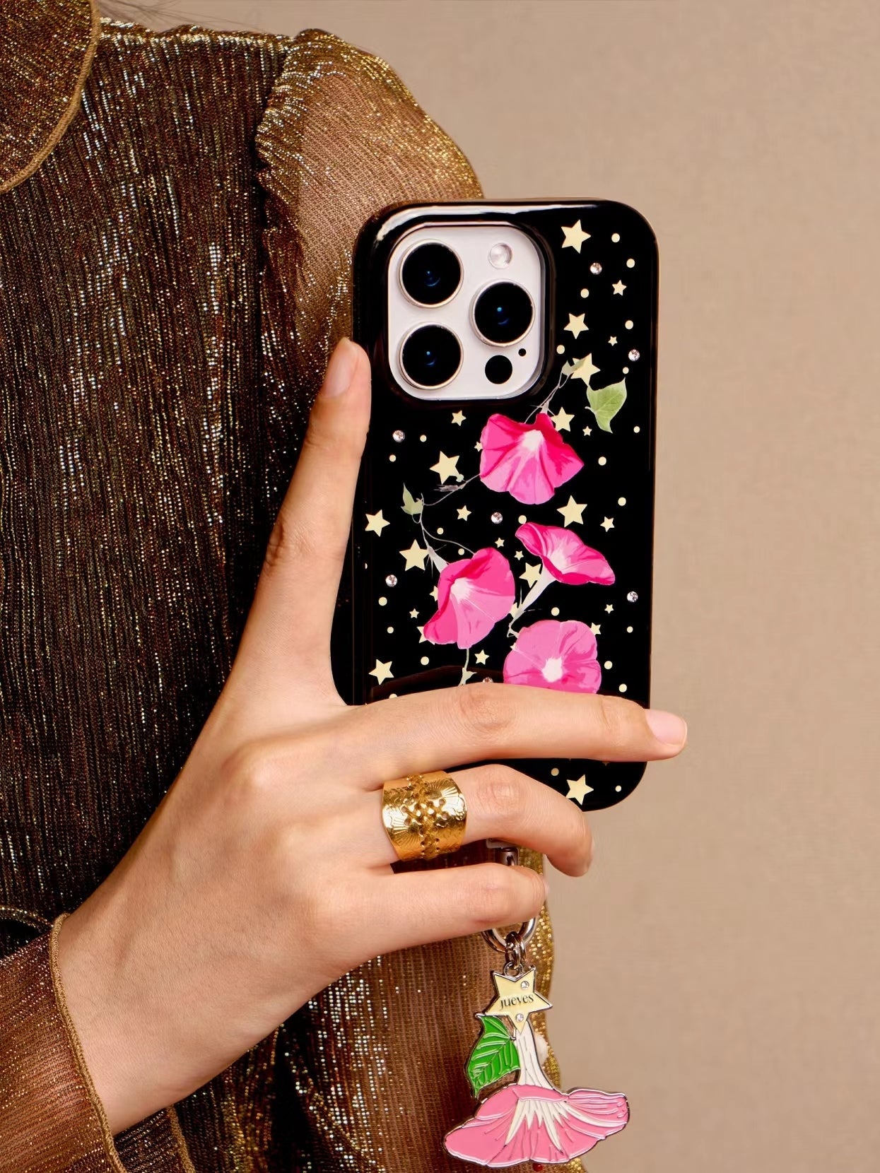 iPhone Series Black Starry Tulip Phone Case