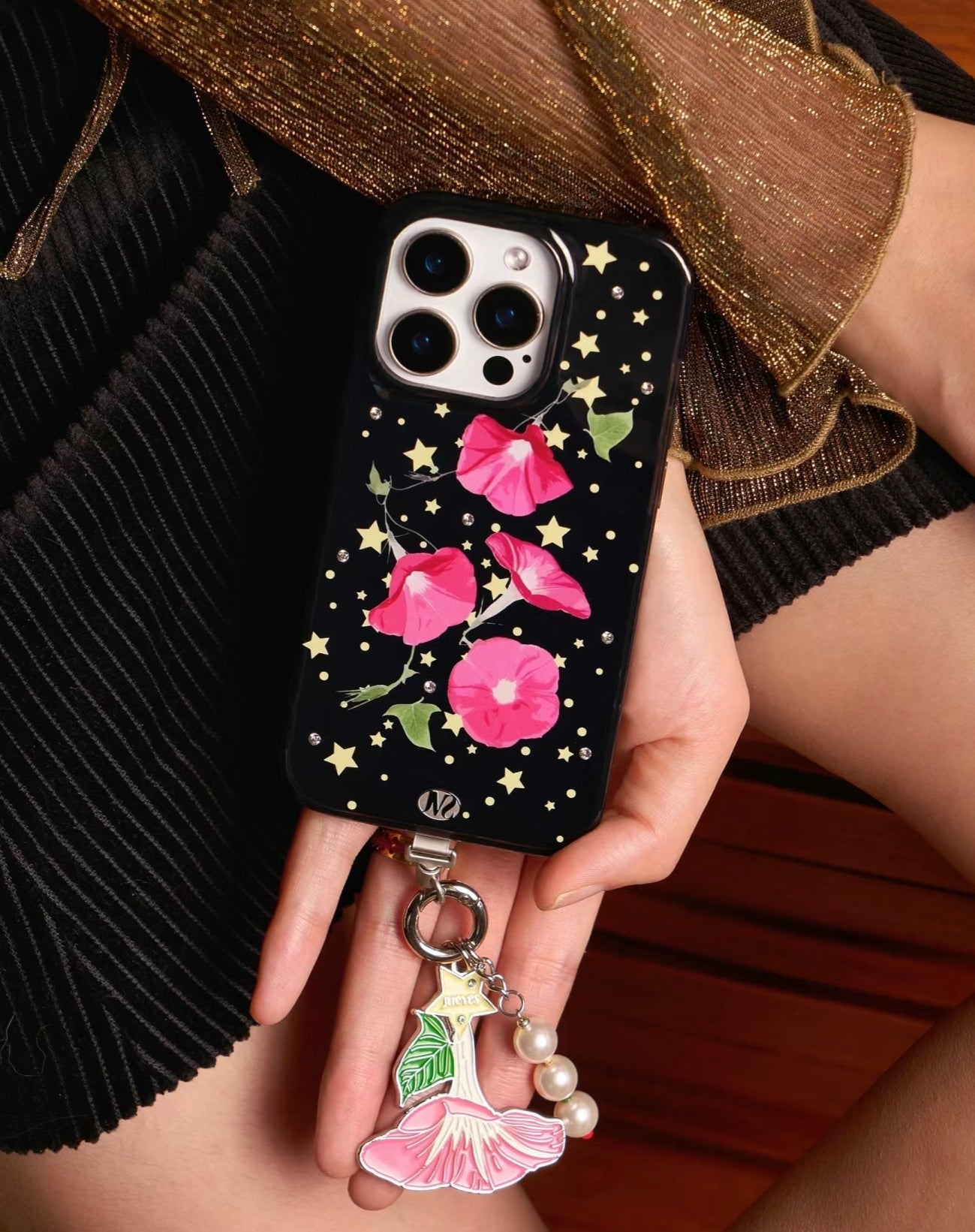 iPhone Series Black Starry Tulip Phone Case