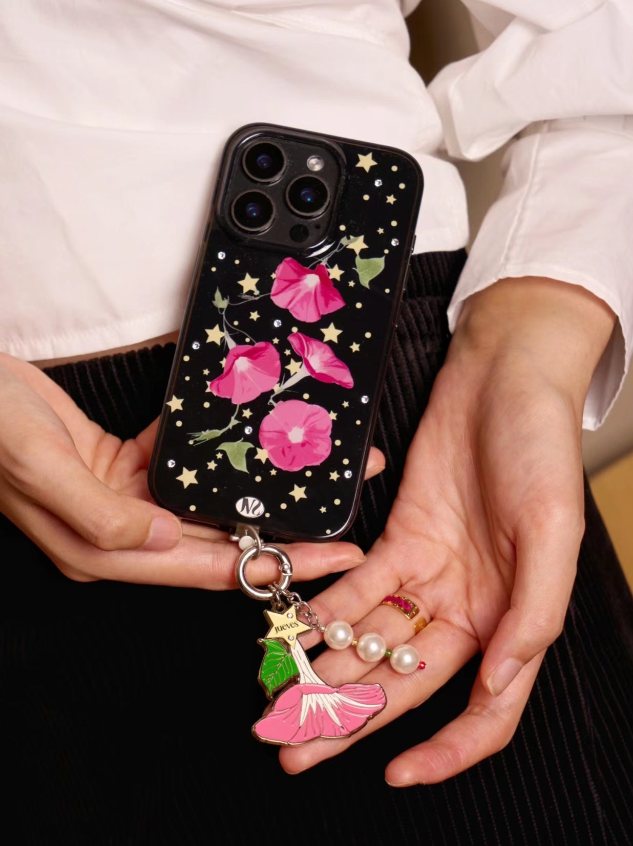 iPhone Series Black Starry Tulip Phone Case