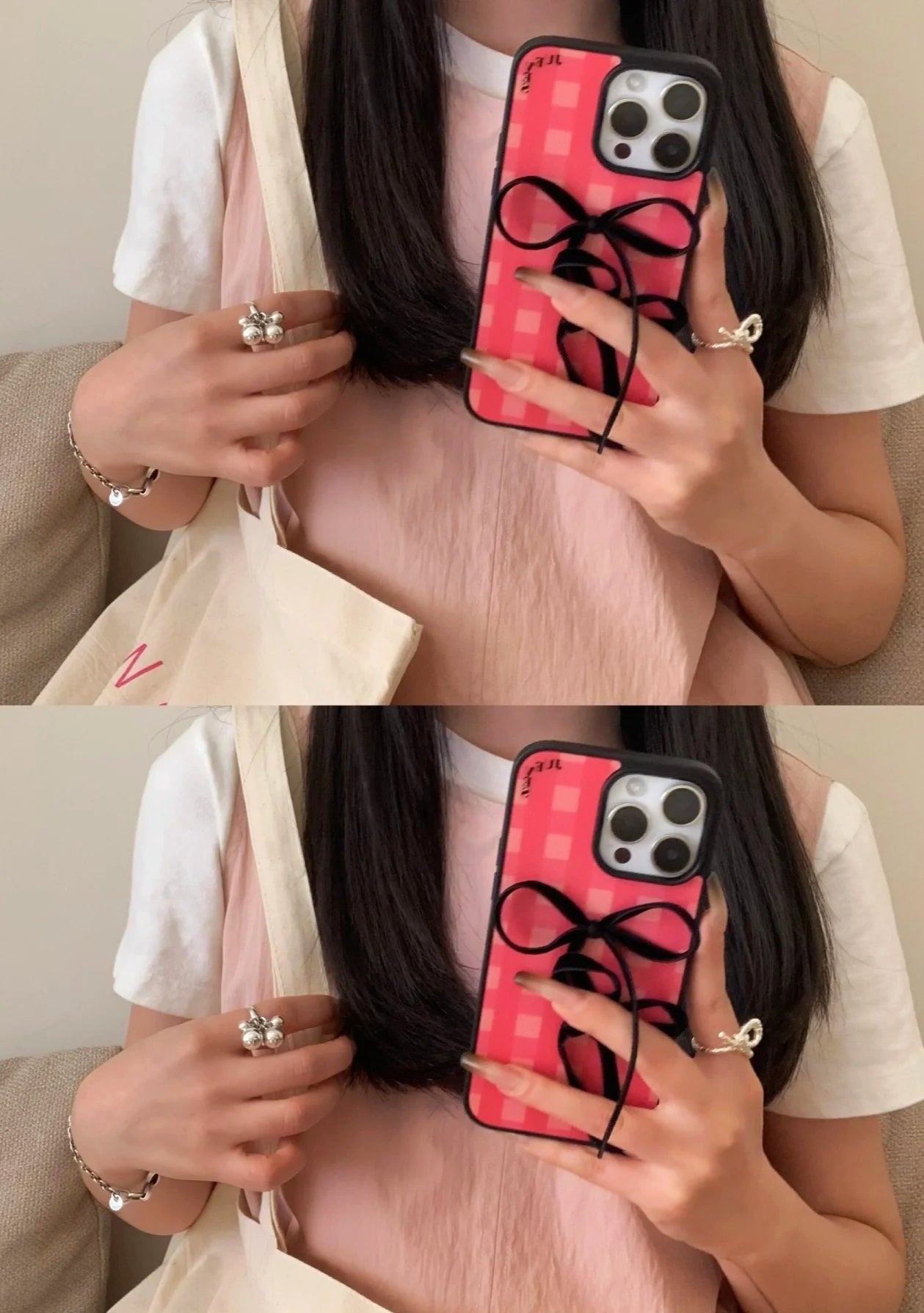iPhone Series Pink Bow Style Phone Case