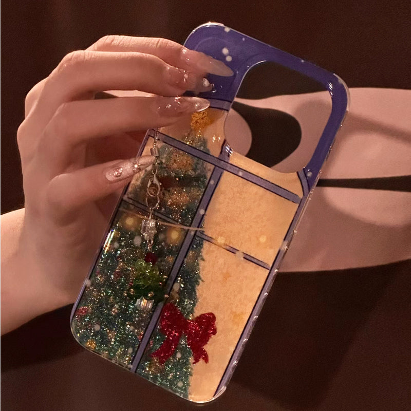 iPhone Series Christmas Tree Through Window Case