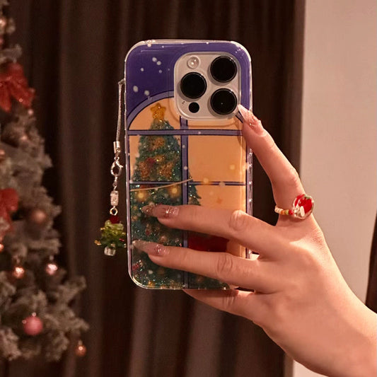 iPhone Series Christmas Tree Through Window Case