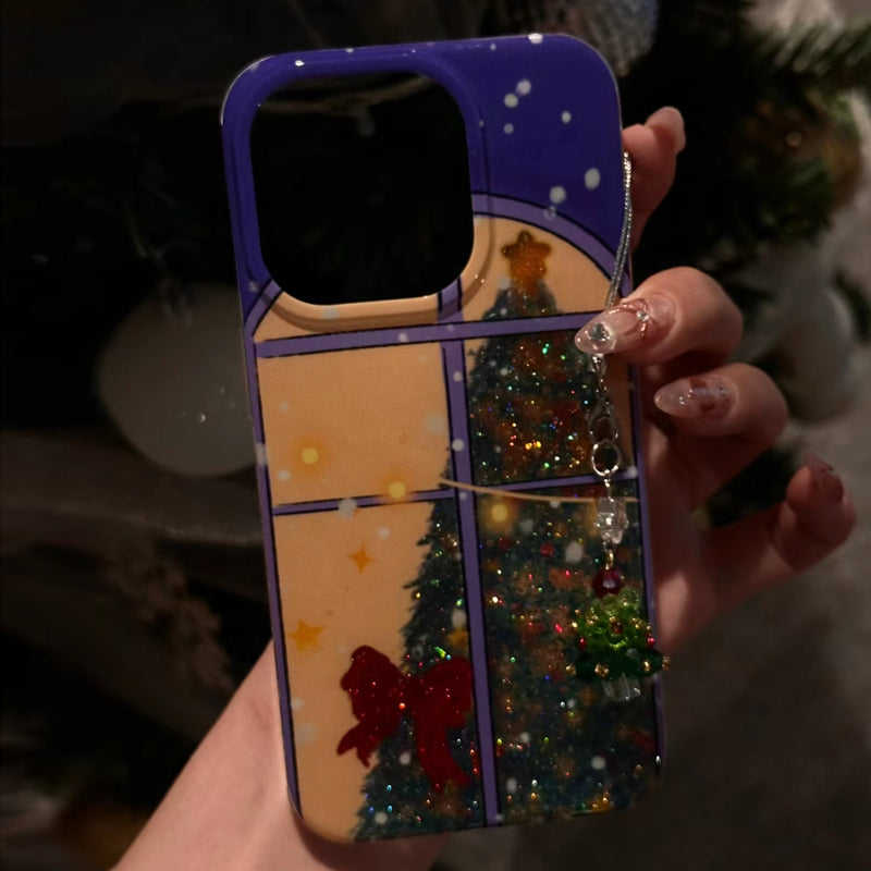 iPhone Series Christmas Tree Through Window Case