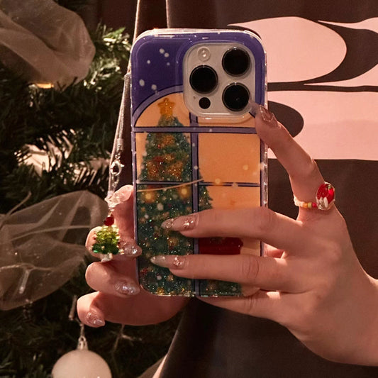 iPhone Series Christmas Tree Through Window Case