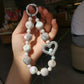 Love Heart Short Water Diamond Balls Phone Charm Chain