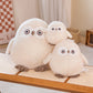 Fluffy Snowy Stuffed Shocked Owl Plushie