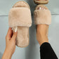 Soft Open Toe Solid Color Flat Furry Slippers