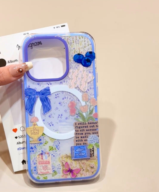 Vintage Blue Bow Case