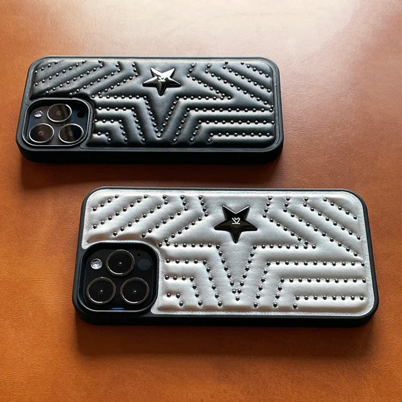 iPhone Series Luxury Leather Shiny Star Phone Case