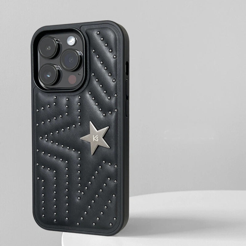 iPhone Series Luxury Leather Shiny Star Phone Case