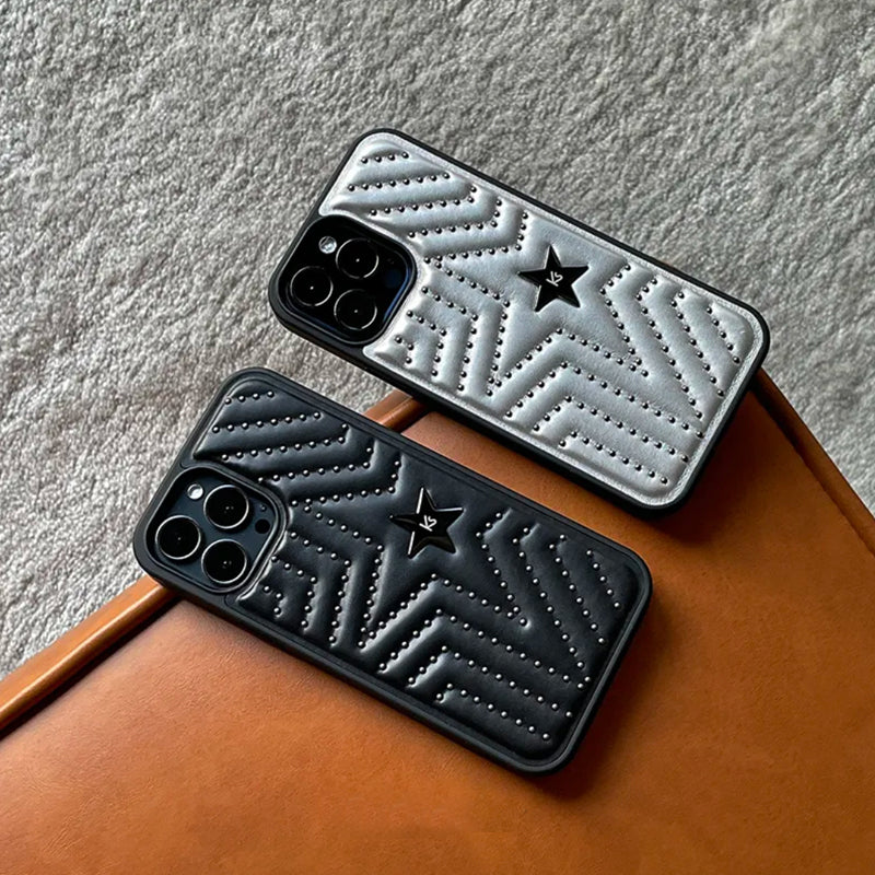 iPhone Series Luxury Leather Shiny Star Phone Case