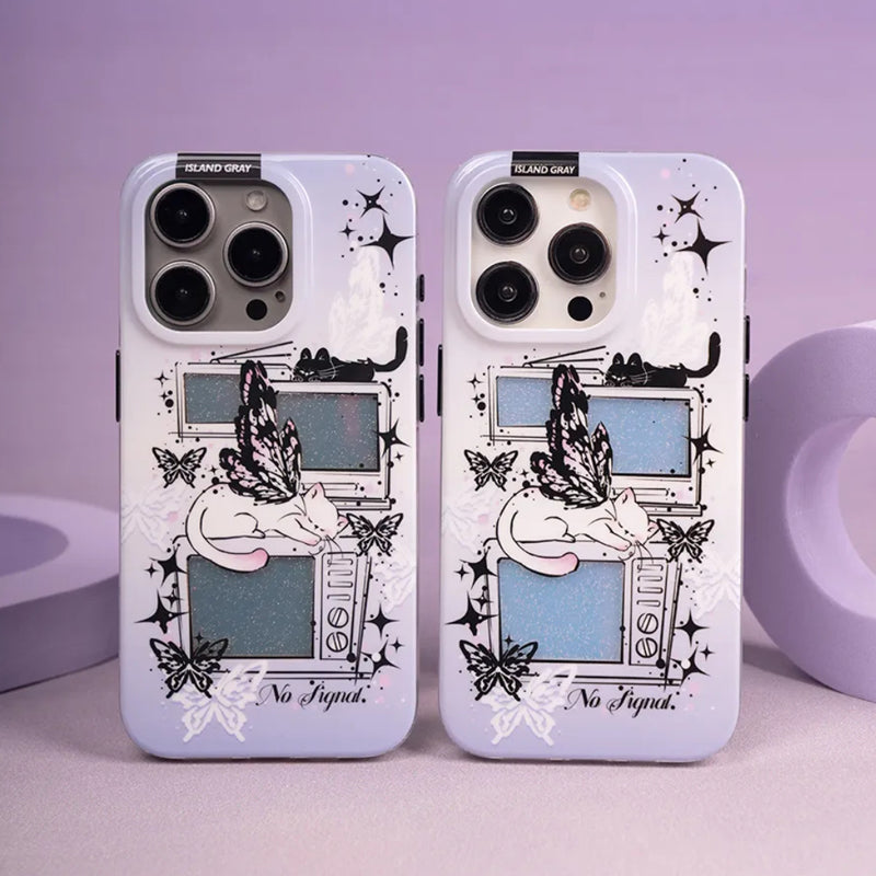 iPhone Series Vintage Cat Butterfly Phone Case