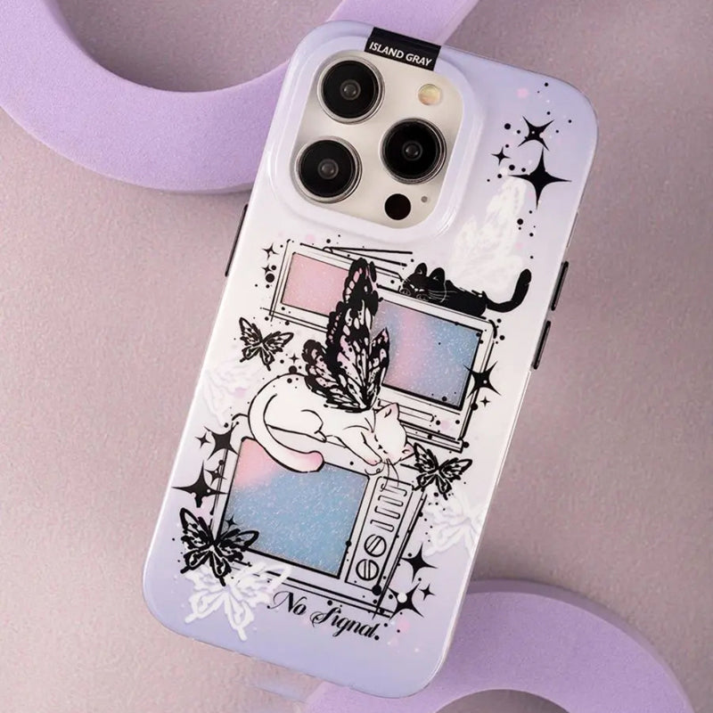 iPhone Series Vintage Cat Butterfly Phone Case