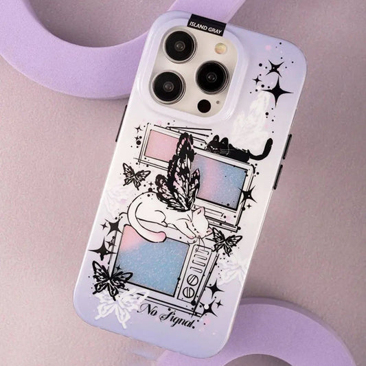 iPhone Series Vintage Cat Butterfly Phone Case