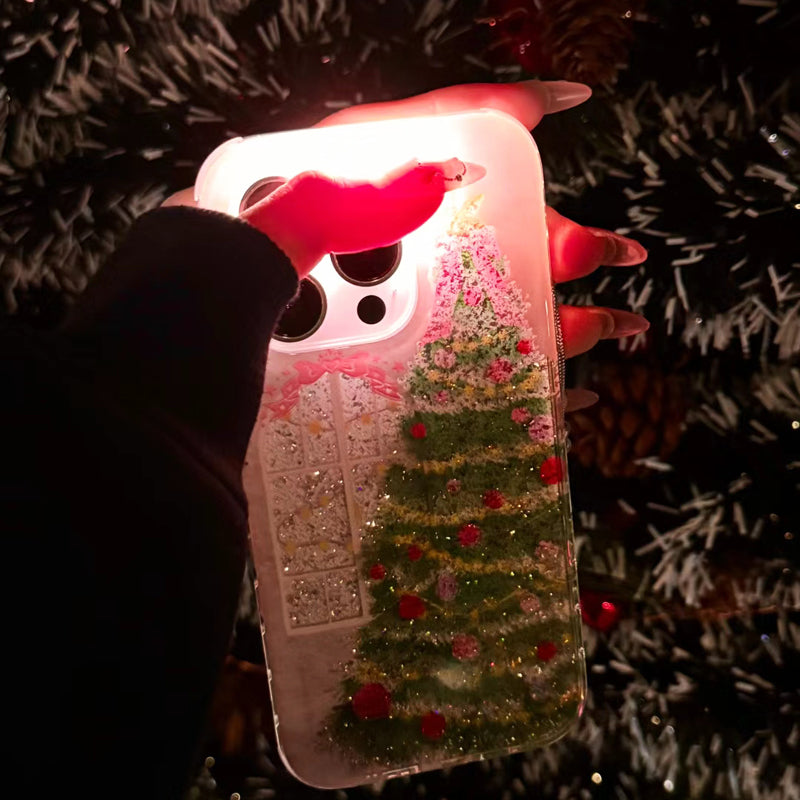 iPhone Series Christmas Tree Through Window White Case