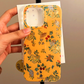 iPhone Series Yellow Floral Sparkly Phone Case