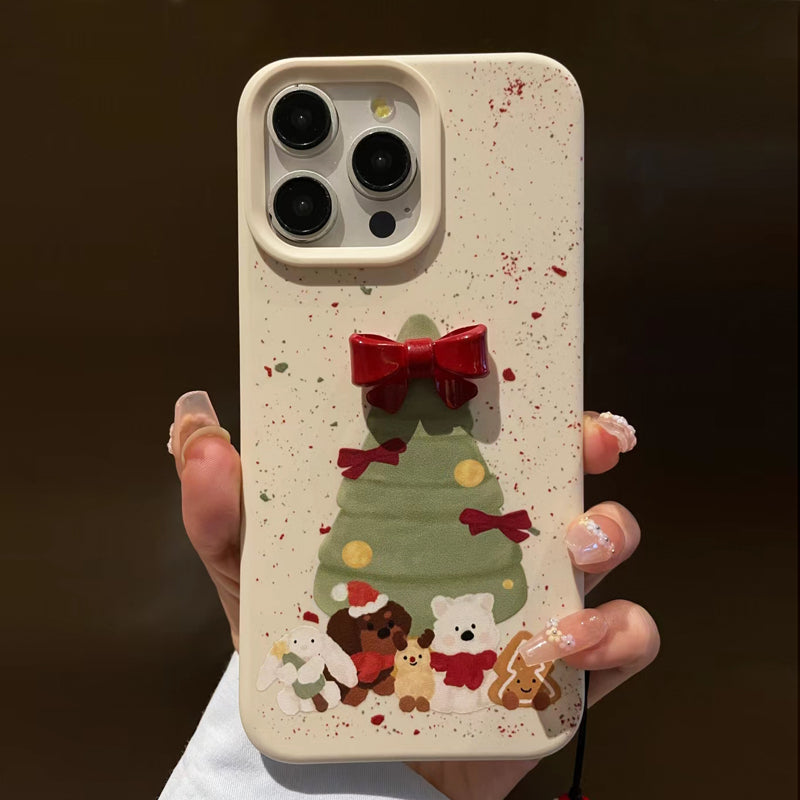 iPhone Series Christmas Tree Bowknot Phone Case