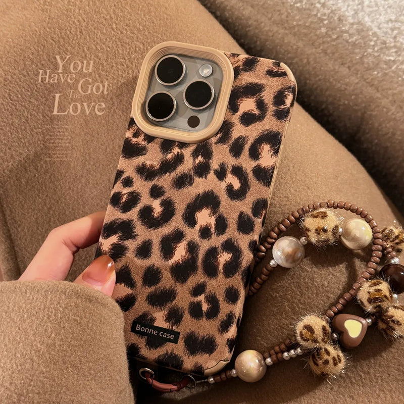 iPhone Series Retro Leopard Print Phone Case