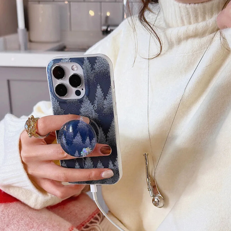 iPhone Series Winter Look Trees Case with PopGrip